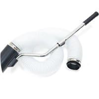 Webb hose attachment with flexible white tubing, black nozzle, and chrome handle for walk-behind vac.