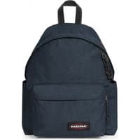 Triple denim Eastpak backpack with front pocket, black handle, and zip closure, 40x30x18 cm.
