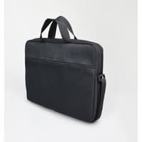 Black Port Designs L15 15.6-inch laptop bag with handles, front zipper pocket, and sleek design.