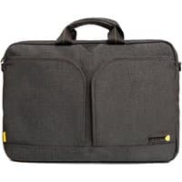 Black Techair TAEVA001v2 13" Evo shoulder bag with dual front pockets and top handles.