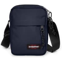 Ultra Marine Eastpak crossbody bag, rectangular shape, front zipper pocket, adjustable black strap, Eastpak logo patch.