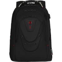 Black Wenger/SwissGear Ibex Ballistic Deluxe notebook case with red accents and ergonomic padded shoulder straps.