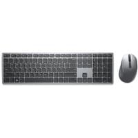Dell Pro Plus Keyboard and Mouse KM7321W, sleek silver design, UK QWERTY layout, wireless connectivity.