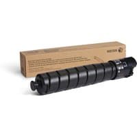 Black Xerox toner cartridge with ribbed design, labeled 106R04081, beside a brown box for VersaLink C9000 printer.