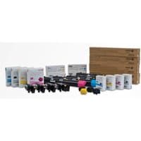 Xerox Staple Cartridge set with multiple toner boxes, cartridges, and cardboard packaging in various colors.
