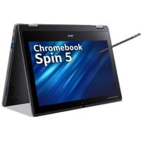 Black Acer Chromebook Spin 511 with 11.6" touchscreen, Intel N100, 4GB RAM, 64GB eMMC, Wi-Fi 6E, stylus included.