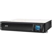 Black APC Smart-UPS C, 2U rackmount, 1000VA, LCD display, 4 IEC C13 outlets, SmartConnect port, USB and Serial ports.