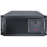 Black APC Smart-UPS SUA5000RMI5U with front control panel, vents, and rackmount handles.