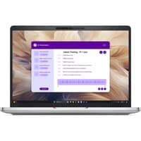 Silver Dell Pro 13 Plus laptop with 13.3" display, sleek aluminum body, and UK keyboard layout.