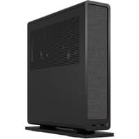 Black Fractal Design Ridge SFF case with mesh front panel, vertical stand, and side ventilation slits.
