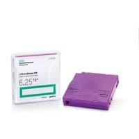 Purple HPE LTO-6 Ultrium 6.25TB RW Data Cartridge with white packaging displaying capacity and brand logo.