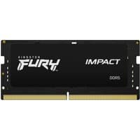 Black Kingston FURY DDR5 SODIMM memory module with white logo and gold connectors.