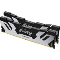 Kingston FURY 32GB DDR5 RAM kit, silver and black design with angular heat spreaders, XMP branding.