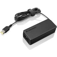 Black Lenovo ThinkPad 135W power adapter with rectangular block and attached cable, featuring a yellow-tipped connector.