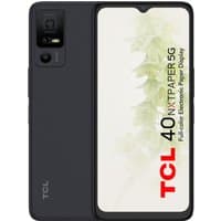 Black TCL 40 NXTPAPER 5G smartphone with 6.6" display, dual rear cameras, and USB Type-C port.