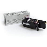 Black Xerox toner cartridge with magenta label, next to a white box labeled for Phaser 6020/6022, WorkCentre 6025/6027.