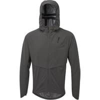 Gray Altura Esker waterproof packable men's jacket with hood and front zipper.