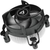 Black and silver ARCTIC Alpine 17 CO processor air cooler with 9.2 cm fan and circular design.
