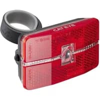 Red Cateye Reflex Auto TL-LD570-R rear bike light with rectangular design, reflective surface, and mounting bracket.