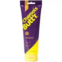 Purple and yellow Chamois Butt'r Coconut 235ml tube with flip-top cap and bold logo.