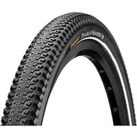 Black Continental Doublefighter III Reflex 27.5" bike tyre with textured tread and wire bead.