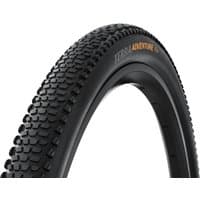 Black Continental Terra Adventure bike tyre with knobby tread pattern and orange branding on the sidewall.