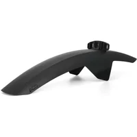 Black Cube Acid Mudguard Mud Shield Front Long with curved design and adjustable mounting bracket.