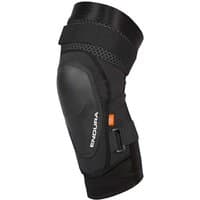 Black Endura MT500 MTB knee pads with hard shell, adjustable straps, and ventilation panels.