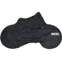 Black Evoc Bike Rack Cover for MTB with logo, designed to fit over bike frame and wheels, durable and weather-resistant.