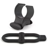 Black Exposure Quick Release Handlebar Mount with circular clamp and elongated rubber strap.