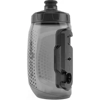 Translucent black Fidlock TWIST Bottle 450ml with magnetic connector and textured grip.