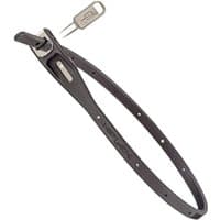 Black Hiplok Z Lok security tie with key, featuring a flexible strap and locking mechanism.