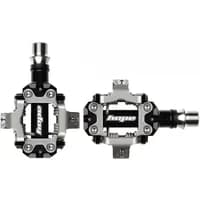 Black Hope Union Race Clip Pedals with silver accents, rectangular shape, and four bolt design.