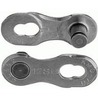 KMC 12NR EPT Chain Missing Link, silver metal, two-piece connector with oval cutouts and engraved text.