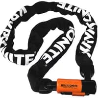 Kryptonite Evolution Series 4 chain lock, 10mm x 90cm, black chain with white logo, orange lock housing.