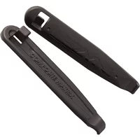 Black Lezyne Power Tyre Lever with ergonomic design, durable plastic, and hook for easy tire removal.