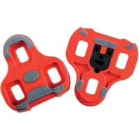Red Look Keo Bi-Material Carbon Cleat with gray grip pads and multiple slots for pedal attachment.