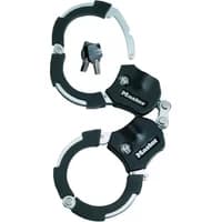 Black Master Lock Street Cuff with hardened steel, 7.6cm diameter, includes two keys, durable and secure design.