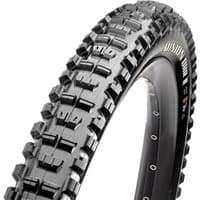 Black Maxxis Minion DHR II 29" bike tyre with aggressive tread, folding design, and EXO Tubeless Wide Trail technology.