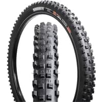 Black Maxxis Shorty 27.5x2.40WT folding tyre with aggressive tread pattern and white sidewall branding.