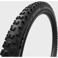 Black Michelin DH22 Racing Line MTB tyre with chunky tread and tubeless ready folding design.