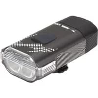 Black Moon Rigel Lite rechargeable front light with dual LED bulbs and textured grip design.