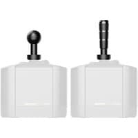 MOZA Racing RS079 shifter add-on with black gear knob and sleek white base, designed for racing simulation setups.