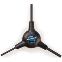 Black Park Tool AWS-1 hex wrench set with 4, 5, 6mm L-shaped arms and blue logo on central handle.