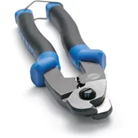 Black and blue Park Tool CN-10 cable cutter with ergonomic grips and sharp cutting blades.