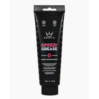 Black tube of Peaty's Speed Grease 100g with pink and white text, crown logo, and screw cap.