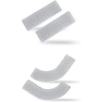 White Pro Handlebar Gel Pads set, includes two rectangular and two curved pads with embossed logo.