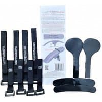 Black RRP ProGuard Hook & Loop Straps with rectangular buckles and black fork protectors, includes packaging.