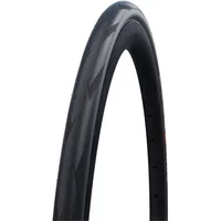 Black Schwalbe Pro One Evo 700x32c bike tyre with sleek tread pattern and V-Guard technology.