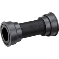 Black Shimano BB71 MTB PressFit Bottom Bracket with cylindrical shape and smooth bearings.
